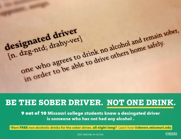 CHEERS Designated Driver Definition Poster
